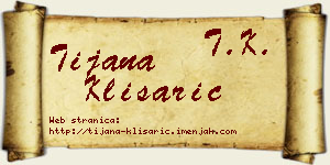 Tijana Klisarić vizit kartica